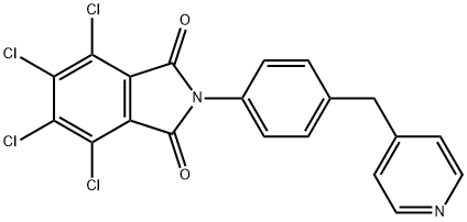 4,5,6,7-tetrachloro-2-[4-(pyridin-4-ylmethyl)phenyl]-1H-isoindole-1,3(2H)-dione 化学構造式