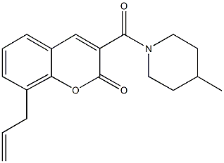 8-allyl-3-[(4-methyl-1-piperidinyl)carbonyl]-2H-chromen-2-one,325802-31-1,结构式