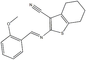 2-[(2-methoxybenzylidene)amino]-4,5,6,7-tetrahydro-1-benzothiophene-3-carbonitrile Structure