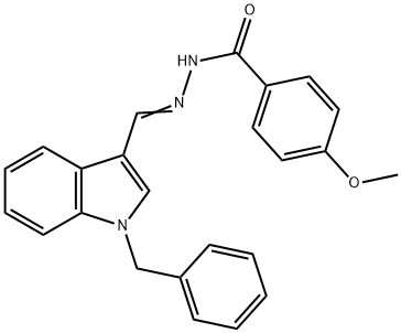 N'-[(1-benzyl-1H-indol-3-yl)methylene]-4-methoxybenzohydrazide 结构式