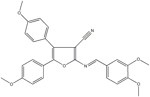 2-[(3,4-dimethoxybenzylidene)amino]-4,5-bis(4-methoxyphenyl)-3-furonitrile,325808-87-5,结构式