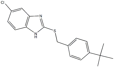2-[(4-tert-butylbenzyl)sulfanyl]-5-chloro-1H-benzimidazole 结构式