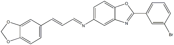 N-[3-(1,3-benzodioxol-5-yl)-2-propenylidene]-N-[2-(3-bromophenyl)-1,3-benzoxazol-5-yl]amine,325824-55-3,结构式