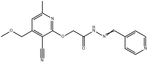 2-{[3-cyano-4-(methoxymethyl)-6-methyl-2-pyridinyl]oxy}-N'-(4-pyridinylmethylene)acetohydrazide,325825-80-7,结构式