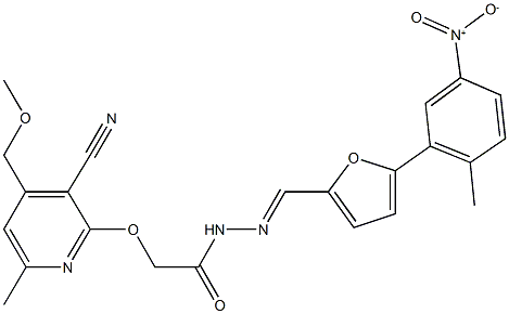 2-{[3-cyano-4-(methoxymethyl)-6-methyl-2-pyridinyl]oxy}-N'-[(5-{5-nitro-2-methylphenyl}-2-furyl)methylene]acetohydrazide|