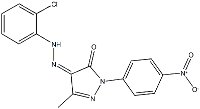 1-{4-nitrophenyl}-3-methyl-1H-pyrazole-4,5-dione 4-[(2-chlorophenyl)hydrazone],325826-66-2,结构式