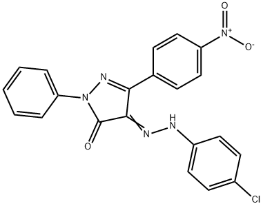 3-{4-nitrophenyl}-1-phenyl-1H-pyrazole-4,5-dione 4-[(4-chlorophenyl)hydrazone] Structure