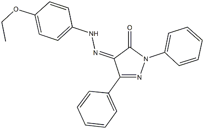 1,3-diphenyl-1H-pyrazole-4,5-dione 4-[(4-ethoxyphenyl)hydrazone] 化学構造式
