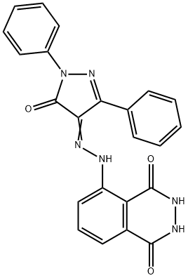 5-[2-(5-oxo-1,3-diphenyl-1,5-dihydro-4H-pyrazol-4-ylidene)hydrazino]-2,3-dihydro-1,4-phthalazinedione Structure