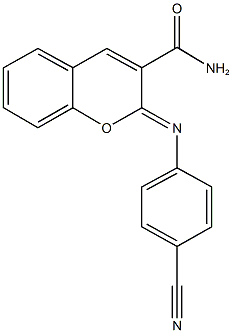 2-[(4-cyanophenyl)imino]-2H-chromene-3-carboxamide Structure