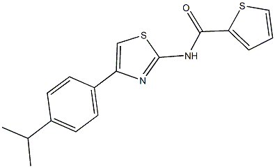 N-[4-(4-isopropylphenyl)-1,3-thiazol-2-yl]-2-thiophenecarboxamide Structure