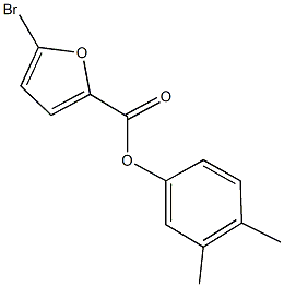 3,4-dimethylphenyl 5-bromo-2-furoate 化学構造式