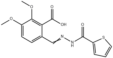 2,3-dimethoxy-6-[2-(2-thienylcarbonyl)carbohydrazonoyl]benzoic acid Struktur
