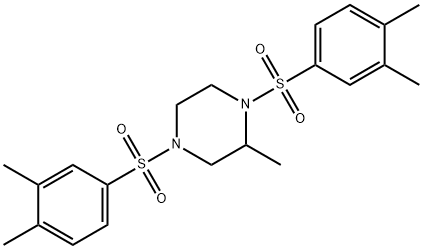 1,4-bis[(3,4-dimethylphenyl)sulfonyl]-2-methylpiperazine Struktur