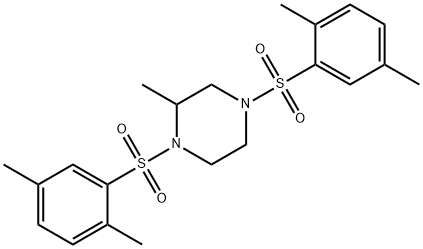 1,4-bis[(2,5-dimethylphenyl)sulfonyl]-2-methylpiperazine Structure