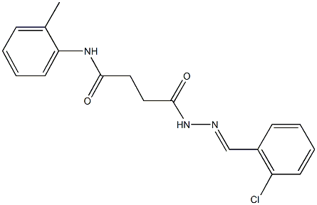 4-[2-(2-chlorobenzylidene)hydrazino]-N-(2-methylphenyl)-4-oxobutanamide 化学構造式