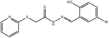 N'-(5-bromo-2-hydroxybenzylidene)-2-(2-pyridinylsulfanyl)acetohydrazide 结构式