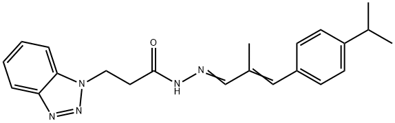 3-(1H-1,2,3-benzotriazol-1-yl)-N'-[3-(4-isopropylphenyl)-2-methyl-2-propenylidene]propanohydrazide Structure