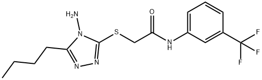2-[(4-amino-5-butyl-4H-1,2,4-triazol-3-yl)sulfanyl]-N-[3-(trifluoromethyl)phenyl]acetamide,326003-71-8,结构式