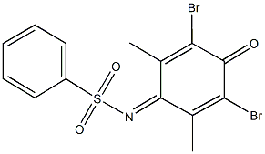 N-(3,5-dibromo-2,6-dimethyl-4-oxo-2,5-cyclohexadien-1-ylidene)benzenesulfonamide Struktur