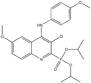 diisopropyl 3-chloro-6-methoxy-4-(4-methoxyanilino)-2-quinolinylphosphonate 结构式