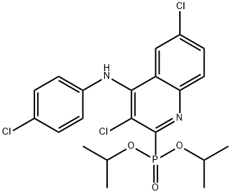 diisopropyl 3,6-dichloro-4-(4-chloroanilino)-2-quinolinylphosphonate 结构式