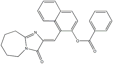 1-[(3-oxo-6,7,8,9-tetrahydro-3H-imidazo[1,2-a]azepin-2(5H)-ylidene)methyl]-2-naphthyl benzoate Struktur