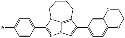 1-(4-bromophenyl)-4-(2,3-dihydro-1,4-benzodioxin-6-yl)-5,6,7,8-tetrahydro-2,2a,8a-triazacyclopenta[cd]azulene,326015-97-8,结构式