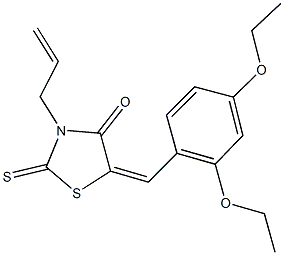 3-allyl-5-(2,4-diethoxybenzylidene)-2-thioxo-1,3-thiazolidin-4-one 结构式