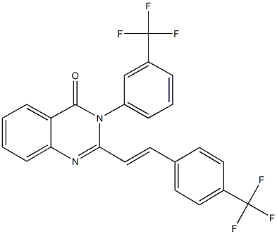 3-[3-(trifluoromethyl)phenyl]-2-{2-[4-(trifluoromethyl)phenyl]vinyl}-4(3H)-quinazolinone 化学構造式