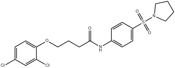 4-(2,4-dichlorophenoxy)-N-[4-(1-pyrrolidinylsulfonyl)phenyl]butanamide Struktur