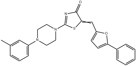 2-[4-(3-methylphenyl)-1-piperazinyl]-5-[(5-phenyl-2-furyl)methylene]-1,3-thiazol-4(5H)-one,326096-71-3,结构式