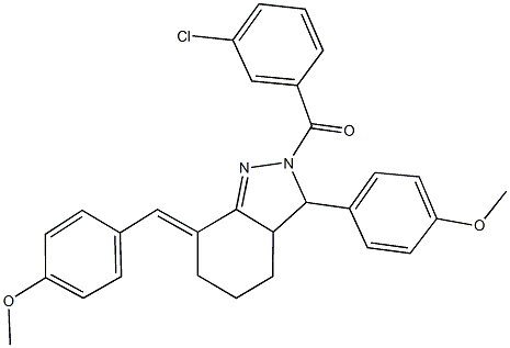 2-(3-chlorobenzoyl)-7-(4-methoxybenzylidene)-3-(4-methoxyphenyl)-3,3a,4,5,6,7-hexahydro-2H-indazole|