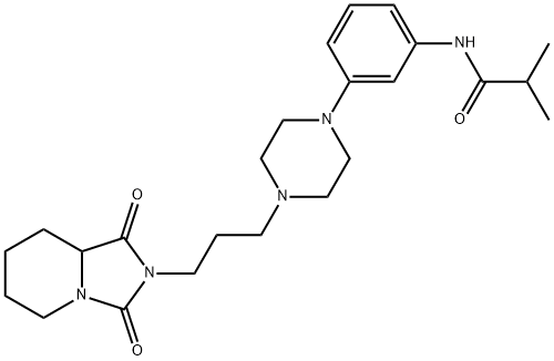 N-(3-{4-[3-(1,3-dioxohexahydroimidazo[1,5-a]pyridin-2(3H)-yl)propyl]-1-piperazinyl}phenyl)-2-methylpropanamide 结构式