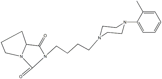 2-{4-[4-(2-methylphenyl)-1-piperazinyl]butyl}tetrahydro-1H-pyrrolo[1,2-c]imidazole-1,3(2H)-dione 化学構造式