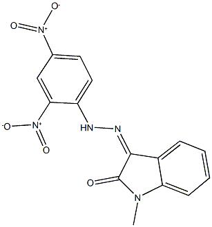 1-methyl-1H-indole-2,3-dione 3-({2,4-bisnitrophenyl}hydrazone) Structure