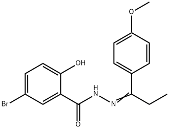 5-bromo-2-hydroxy-N'-[1-(4-methoxyphenyl)propylidene]benzohydrazide Structure