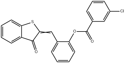 2-[(3-oxo-1-benzothien-2(3H)-ylidene)methyl]phenyl 3-chlorobenzoate 化学構造式