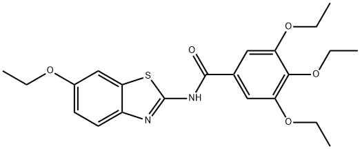 3,4,5-triethoxy-N-(6-ethoxy-1,3-benzothiazol-2-yl)benzamide 化学構造式