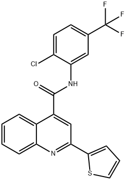 N-[2-chloro-5-(trifluoromethyl)phenyl]-2-(2-thienyl)-4-quinolinecarboxamide Structure