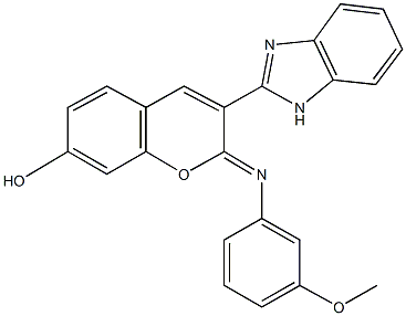 3-(1H-benzimidazol-2-yl)-2-[(3-methoxyphenyl)imino]-2H-chromen-7-ol Structure