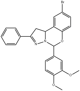 9-bromo-5-(3,4-dimethoxyphenyl)-2-phenyl-1,10b-dihydropyrazolo[1,5-c][1,3]benzoxazine Structure