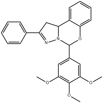 2-phenyl-5-(3,4,5-trimethoxyphenyl)-1,10b-dihydropyrazolo[1,5-c][1,3]benzoxazine,326874-37-7,结构式