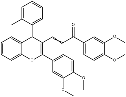 1-(3,4-dimethoxyphenyl)-3-[2-(3,4-dimethoxyphenyl)-4-(2-methylphenyl)-4H-chromen-3-yl]-2-propen-1-one,326876-40-8,结构式