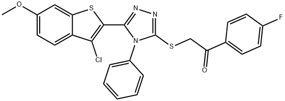 2-{[5-(3-chloro-6-methoxy-1-benzothien-2-yl)-4-phenyl-4H-1,2,4-triazol-3-yl]sulfanyl}-1-(4-fluorophenyl)ethanone|