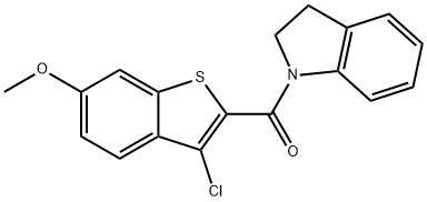 1-[(3-chloro-6-methoxy-1-benzothien-2-yl)carbonyl]indoline Structure