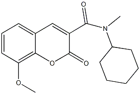 N-cyclohexyl-8-methoxy-N-methyl-2-oxo-2H-chromene-3-carboxamide Struktur