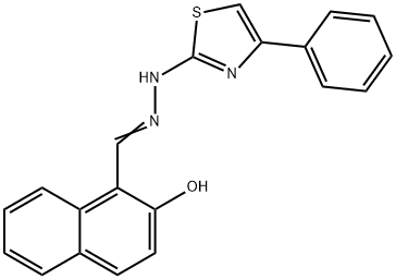 2-hydroxy-1-naphthaldehyde (4-phenyl-1,3-thiazol-2-yl)hydrazone Struktur