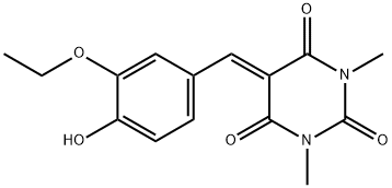 5-(3-ethoxy-4-hydroxybenzylidene)-1,3-dimethyl-2,4,6(1H,3H,5H)-pyrimidinetrione 结构式