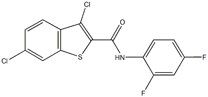3,6-dichloro-N-(2,4-difluorophenyl)-1-benzothiophene-2-carboxamide Struktur